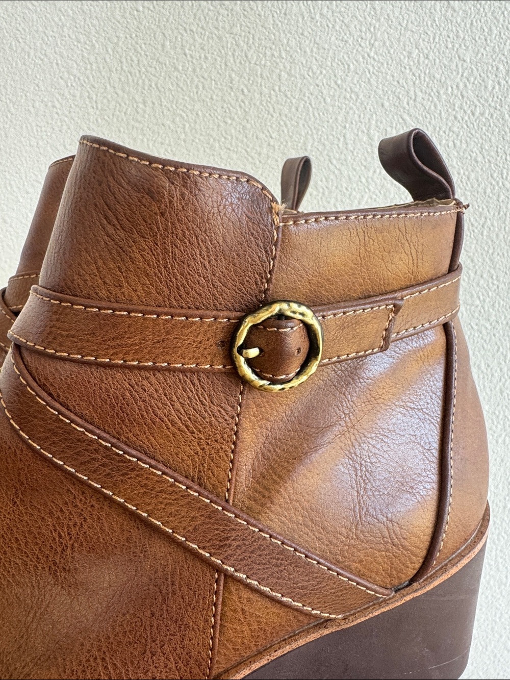 Women’s Brown Wedge Boots - Picture 2 of 5